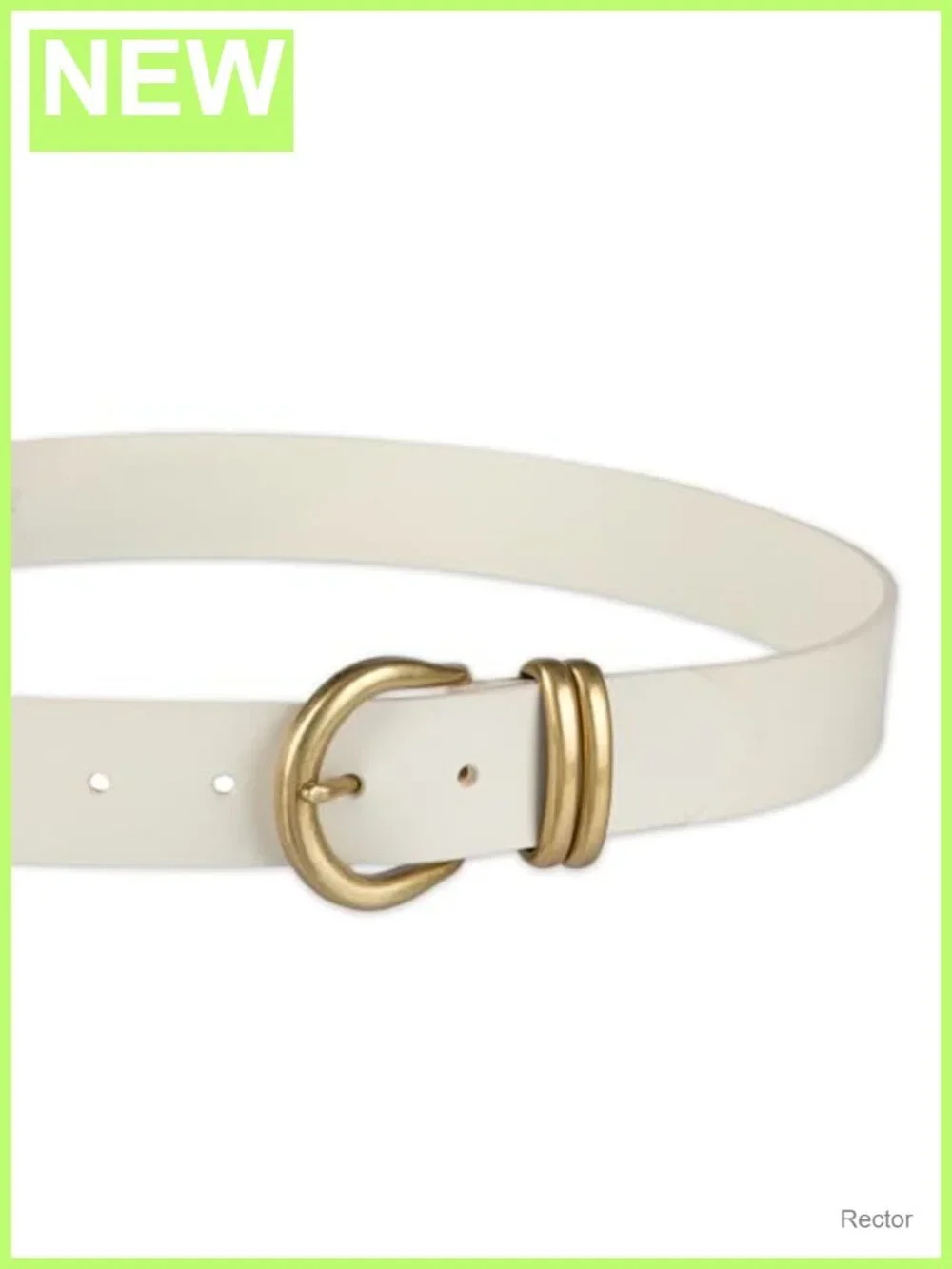 Genuine Leather Loop Belt Double Metal Loops Harness Buckle Adjustable